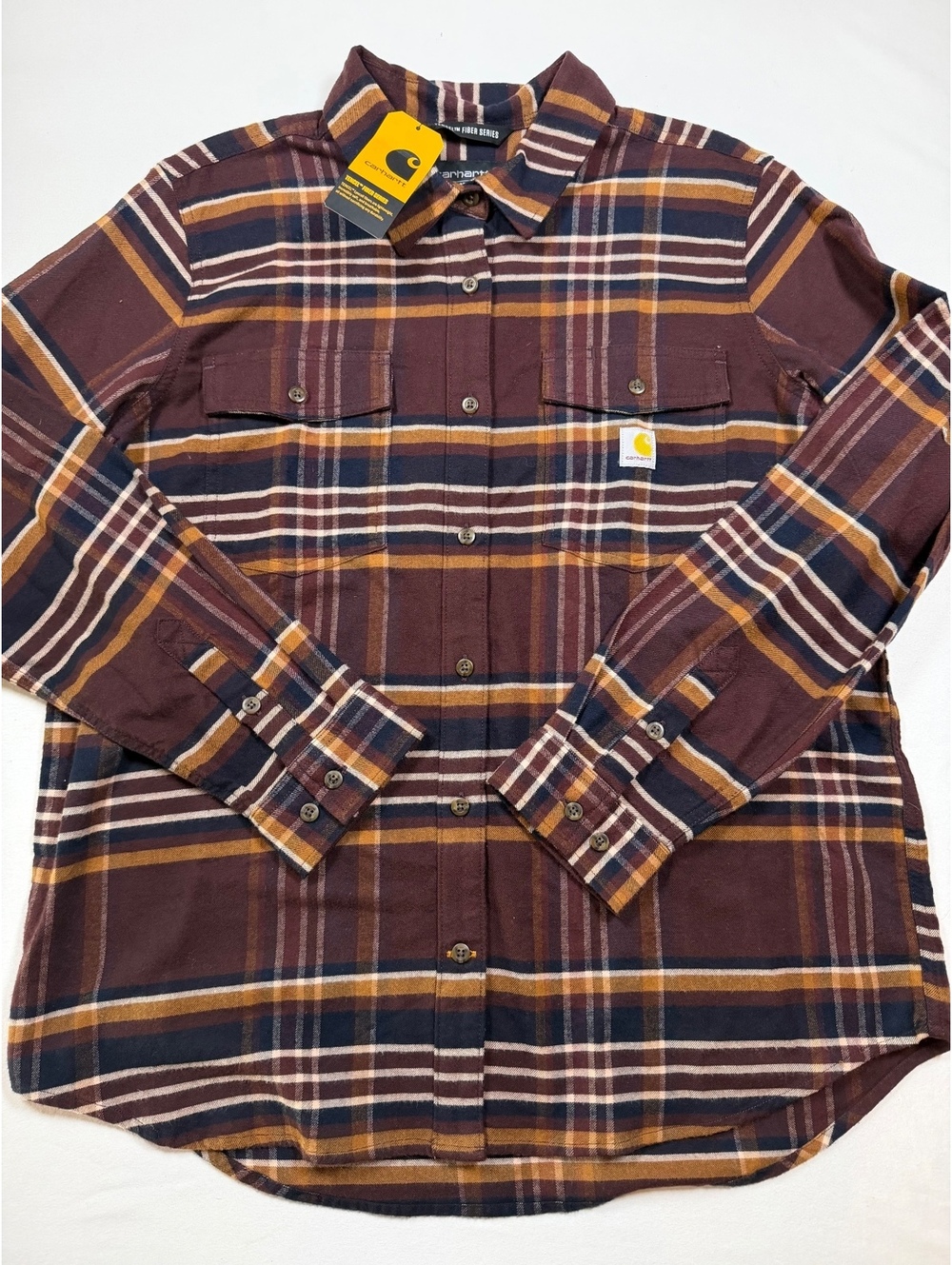 Carhartt Women's Relaxed Fit TENCEL™ Fiber Plaid Shirt Large